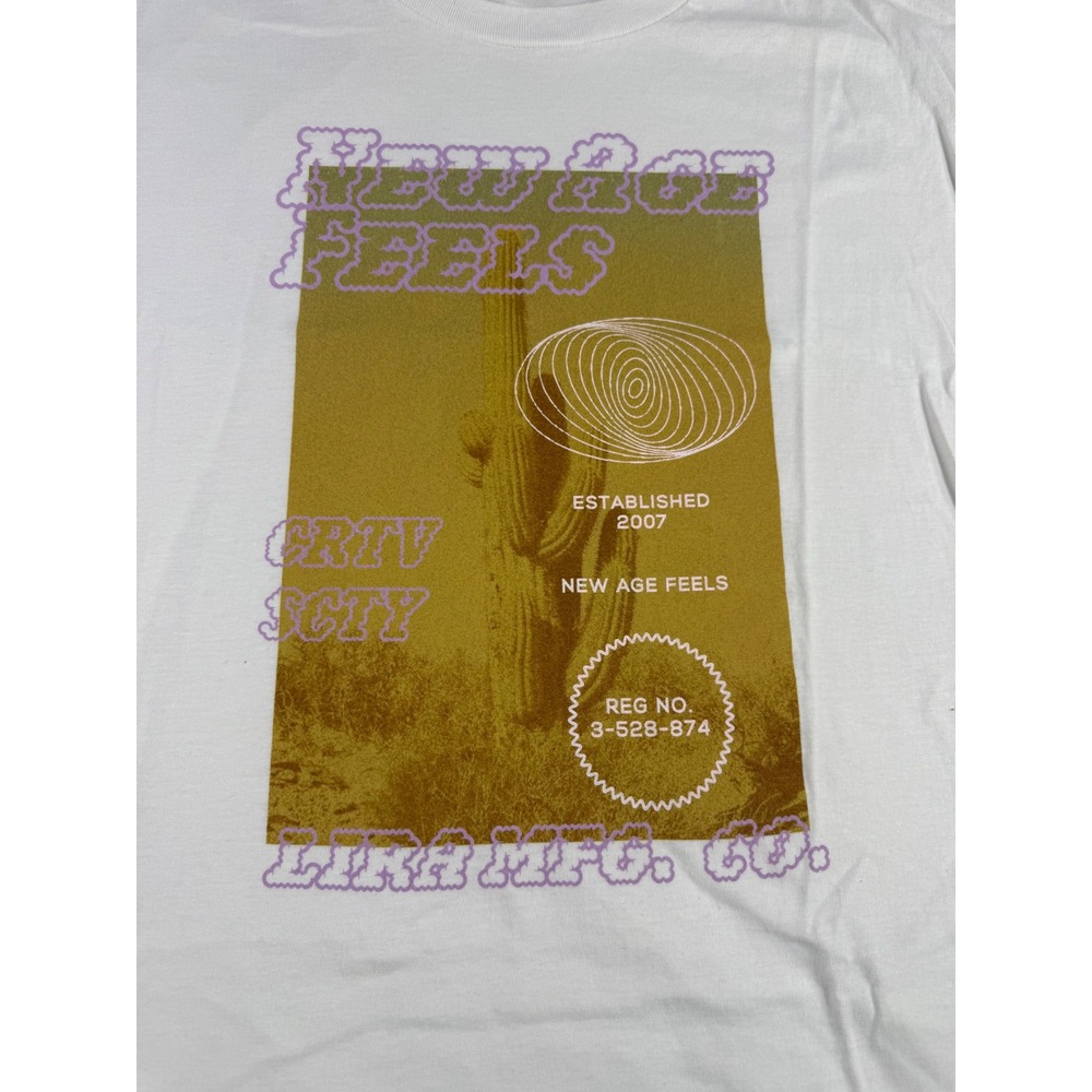 Lira Clothing Mens New Age Feels Graphic T-Shirt White Large LS15004